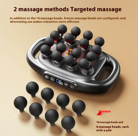 Deep Tissue Massage Gun — 8 & 16 Head Attachments